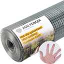 Hardware Cloth 1/2 inch 48 x 50ft Chicken Wire Fencing 19Ga, Hot Dipped Galvanized After Welding Garden Plant Supports Welded Metal Chicken Wire Fence, Poultry Animal Netting Cage Screen