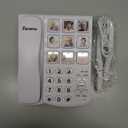 Big Button Phone for Seniors, Corded Landline Telephone with Handsfree Function and 9 Groups of Memory, One-Touch Dialling,Suitable People with Vision Disorders/Hearing Damage (EX-LD-858HF)