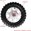10 Inch 2.5-10 Rear Wheel Tire with 1.4 x 10 Rim and Drum Brake With 12mm Bearing for 50cc Dirt Pit Bike, ATVs, Black