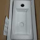 Wall Hung Basin Sink Small Cloakroom Basin Rectangle Ceramic Wash Basin Right Hand (Classic), Mini
