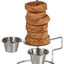 G.E.T. Enterprises 4-81878 Onion Ring Tower with 2 Holders Clipper Mill, Stainless Steel (Sauce Cups Sold Separately)