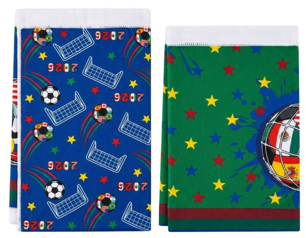 YOYICU 2026 World Soccer Cup Decorations Kitchen Towels Set of 2 with National Flags, 18x26 Inch World Soccer Cup Gift Hand Towel for Fans, Football Themed Dish Towels Decor