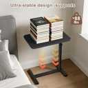 Tinysun C Shaped End Table with Adjustable Height, Couch Tables that Slide Under, Heavy-Duty Metal Sofa Side Table for Living Room, TV Tray for Eating, Lap Desk for Laptop, Small Spaces