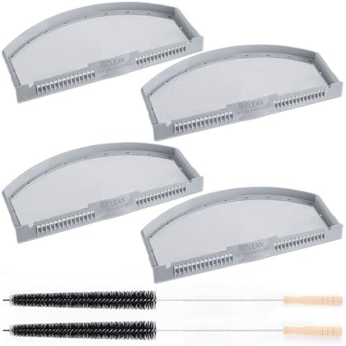 Novabright 4 Pack Dryer Lint Trap Replacement, Stainless Steel Screen Filter with 2 Pcs Cleaner Brush, Lint Catcher Compatible with GE Dryer Filter WE03X23881