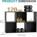 Simple Deluxe 8 Cube Storage Organizer, 4 Tier Stackable Bookshelf, Open Cube Bookshelf with 4 Removable Back Panels, Suitable for Living Room, Bedroom, Home Office, 47.7" L X 11.6" W X 24" H, Black
