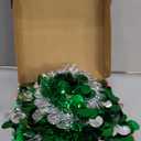 5 Ft Pop Up Tinsel Christmas Tree with Timer 60 Warm Multi Color Change Lights 15 Ball Ornaments 4 Modes 3D Star Battery Operated Artificial Xmas Tree Home Indoor Outdoor Decor (Green Silver)