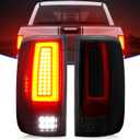LED Tail Light Fit for Ford F150 2004-2008 Fleetside/Styleside Bed Model (Fit Factory Halogen Type) Rear Brake Lamp Taillight Assembly, Black Housing Smoke Lens