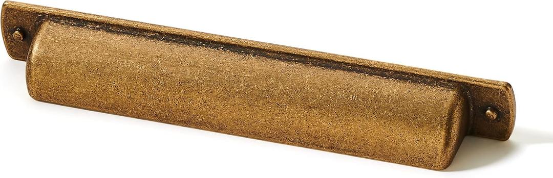 khtumeware 10 Pack 5"(128mm) Vintage Drawer Pulls Antique Brass Cabinet Bin Cup Pulls Kitchen Hardware Aged Gold Bronze Cabinet Handles Drawer Handles Knobs.