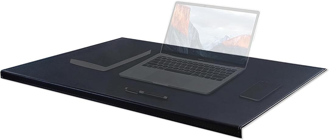AKOZLIN 27.55x 18.9" Soft PU Leather Surface Office Desk Mouse Mat Anti-Push Pad with Full Grip Fixation Lip Table Blotter Edge-Locked Protector