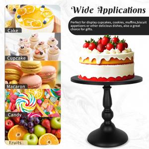 Black Iron Cake Stand, Round Cake Holder Cupcake Stand Dessert Stands Candy Display Tray for Party Wedding Birthday Celebration 