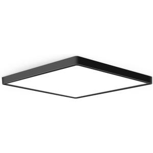 12inch 24W LED Flush Mount Ceiling Light, 5000K Square LED Ceiling Light, Black Flat Panel Lights for Bedroom, Kitchen, Living Room