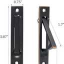 Pocket Door Pull and Edge Pull Oil Rubbed Bronze Set, 6Inch Handles Hardware Latch, Recessed Finger Flush Pulls, for Closet, Sliding, Barn Door