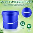 Tioncy 10 Pcs 2 Gallon Plastic Bucket with Lid Heavy Duty 2 Gallon Bucket Pail with Lid Handle for Storage Container Home Household Cleaning(Blue)