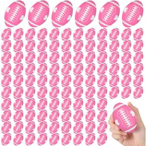 Skylety 108 Pcs Valentines Day Football Stress Ball Bulk Pink Heart Mini Foam Football Valentines Relief Ball Gifts for Festival Party Favors Classroom Stuffer Filler