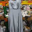 Long Satin Spaghetti Strap Prom Dress, Size 10