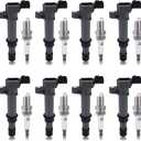 Set of 8 Ignition Coil Pack and Spark Plugs Compatible for 1998 1999 2000 2001 2002 2003 2004 Expedition f150 f250 f350 DG508 FD503 SP479