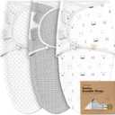 KeaBabies 3-Pack Organic Baby Swaddle Sleep Sacks - Newborn Swaddle Sack, Ergonomic Baby Swaddles 0-3 Months (Nordic)