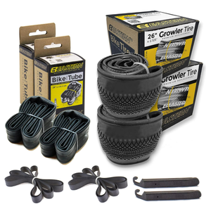 Growler Tire 26 x 2.125 Inch Tire Replacement Kits with or Without Inner Tubes. Includes Tools. Fits Bicycles with 26 x 1.75 or 26 x 2.125 Rim or Wheels. 2 Packs With Tubes