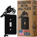 Motocross Off-Road Dirt Bike Toggle Light Switch Wall Plate (Single Toggle, Black)