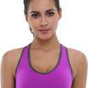 Women's Seamless Racerback Sports Bra High Impact Support Yoga Gym Workout Fitness (M)