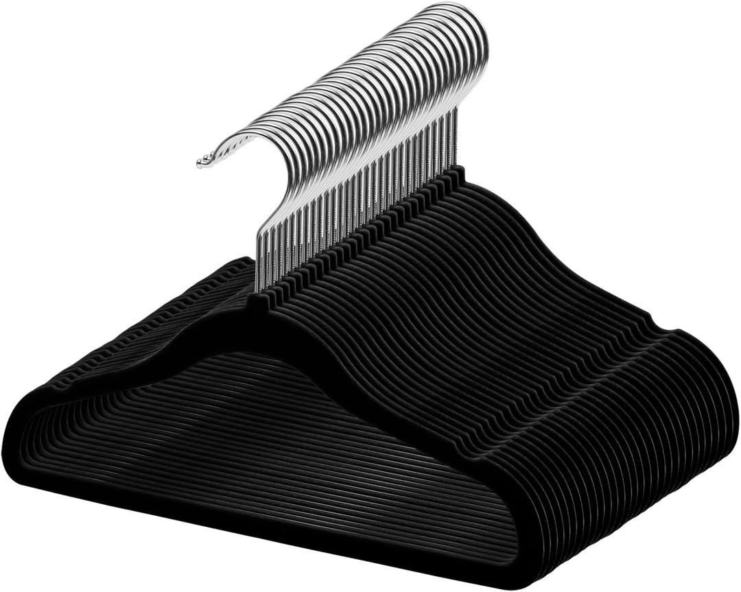 Kids Velvet Hangers - Toddler Velvet Hangers (Black 30Pack)