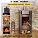 VEVOR Chimney Sweep Kit 20FT Length, Chimney Brush Kit with 6 Nylon Flexible Rods, Rotary Chimney Cleaning Kit Driven by Drill, Chimney Cleaning Tool Kits for Sweeping Fireplace Flue