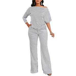 FairyLove Two Piece Sets for Women Lounge Sets Cowl Neck Tops Wide Leg Crop Pants Vacation Travel Outfits Black (XL)