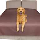 SILLY LEGACY Thin Reversible Waterproof Protective Cover or Liner for Bed or Couch, for Dogs and Cats, Babies; Incontinence, Dirt, Drool (King Size, 100 x 96 inch), (Brown)