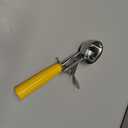 Saebye Portion Scoop - #20 (1.5 oz) - Disher, Cookie Scoop, Ice Cream Scoop - Portion Control - 18/8 Stainless Steel, Yellow Handle, For Cookie, Ice Cream, Meatball, Muffin, Cupcake, Protein Balls