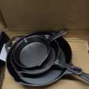 EWFEN Cast Iron Skillet 3-Piece Set, Heavy-Duty Professional Restaurant Chef Quality Pre-Seasoned Pan Cookware Set, 6", 8", 10" Pans For Frying, Saute, Cooking, Use Indoor/Outdoor, Oven, Grill