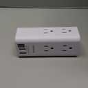 USB Multi Plug Outlet Extender - YISHU Surge Protector with Rotating Plug, 6 AC Plug Extender with 3 USB Ports, 3-Sided Swivel Power Strip Best Ideal Stocking Stuffers for Adults (White)