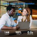 3-in-1 AI Language Translation Earbuds, Real-Time Translator Earbud with Power Level Display, 144 Languages & Accents, Personalized Initial Gift Wireless Bluetooth Headphones for Travel, Business-C