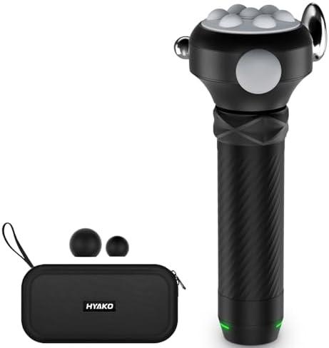 HYAKO Pro Max Therapy Massager - 6500 RPM Pro-Grade Deep Tissue Vibration for Full Body Pain Relief & Fascia Release | for Large Muscles & Sensitive Areas | Handheld Portable Massage Gun (Grey)