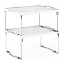 ums Kitchen Shelves Cabinet Organizer, Stackable Freezer Rack, Cupboard Box Organizer, Shelf Riser, Usable Storage Rack for Spice, Fridge Shelf Riser, (12x11 inch), Pack of 2