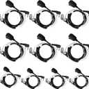 Retevis Walkie Talkie Earpiece with Mic, Acoustic Tube, Coil, for RT22 RT68 RT21 H-777 RT86 RT19 RB29 RB68, Compatible with Baofeng UV-5R Arcshell Kenwood Pxton Samcom Two Way Radio(10 Pack)