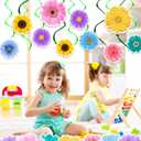 48PCS Spring Summer Sunflower Hanging Swirl Decorations,Sunflower Baby Shower Decor, Flower Party Decorations for Birthday Autumn Easter Party Classroom Decor