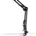 PHOTOMYNE Sturdy Flexible Phone Holder for Desk, Table, Office, Kitchen with Clamp for Photo Album Scanning, iPhone Holder for Desk- Black