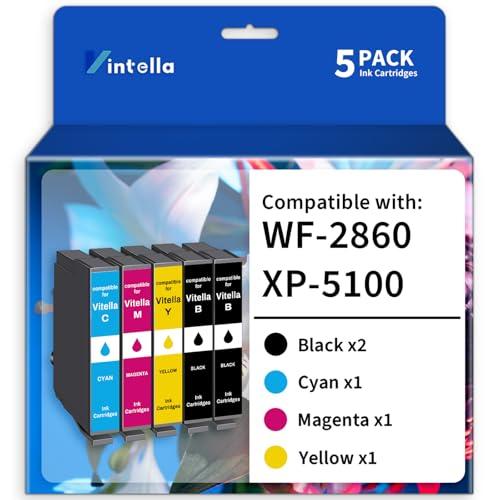 Vintella Remanufactured Ink Cartridge Replacement for Epson 202XL 202 XL T202 T202XL Ink Cartridges Multipack for Expression Home XP-5100 Workforce WF-2860 Printer (5 Pack)