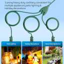 DEWENWILS 25Ft Outdoor Extension Cord Multiple Outlets, Evenly Spaced 3 Outlets Plugs with Safety Cover, 16/3 SJTW Weatherproof Wire for Outdoor String Lights and Christmas Decorations (Green)