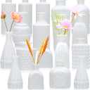 Brajttt Glass Bud Vase Set of 18,Small Glass Vintage Vases for Flowers,White Bud Vases in Bulk for Rustic Wedding Decor,Table Centerpieces,Decor Centerpiece for Bathroom