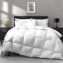 APSMILE All Season Down Feather Fibers Comforter King Size - Ultra-Soft High Fill-Power Hotel Collection Duvet Insert, Fluffy Medium Warm Quilt Comforter with Corner Tabs(106x90, White)