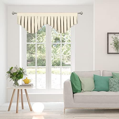 OYRING Blackout Curtain Valances Beige valances for Windows Rod Pocket Window Valance for Living Room Kitchen and Bedroom (59 x 20 Inch, 1 Panel)
