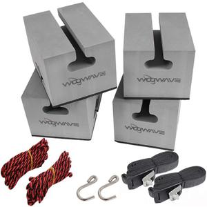 WOOWAVE Canoe Carrier Deluxe Carrier Kit Universal Soft Standard Foam Block for Roof Racks Car-Top Replacement with Tie-Downs, 6 inches