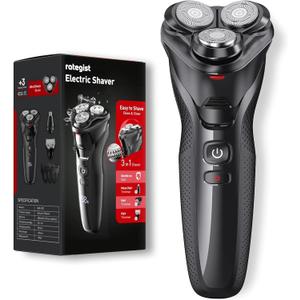 Cordless Electric Razor for Men: 3-in-1 Shaver for Beard/Nose/Sideburns - IPX7 Waterproof Travel Kit - Turbo Speed & Precision Blades