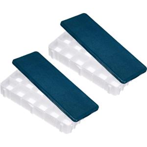 PATIKIL 12 Compartment Paint Palette, 2 Pack Plastic & Rubber Art Supplies Storage Organizer for Watercolor, Gouache, Oil Paint Art