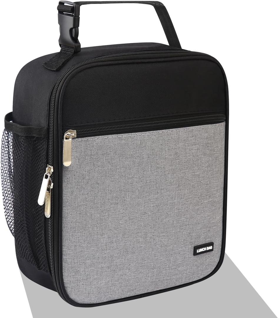 Lovoeo Lunch Box Lunch Bag For Men Women Insulated Lunchbox Lunch Bags for Work Picnic Travel (Thicken Grey)
