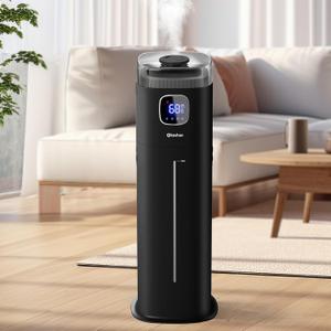 Large Humidifier for Bedroom, 9L/2.5Gal Ultrasonic Cool Mist, Easy Clean with 350ML/H Large Mist Speed, Remote control, Quiet Tower, Suitable for Kids Room Plant Yoga Study Room Office (Black)