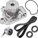 Timing Belt Kit with Water Pump Compatible with 1996 1997 1998 1999 2000 Honda Civic 1.6L SOHC L4 D16Y5 D16Y7 D16Y8 16V Engine # TKH005