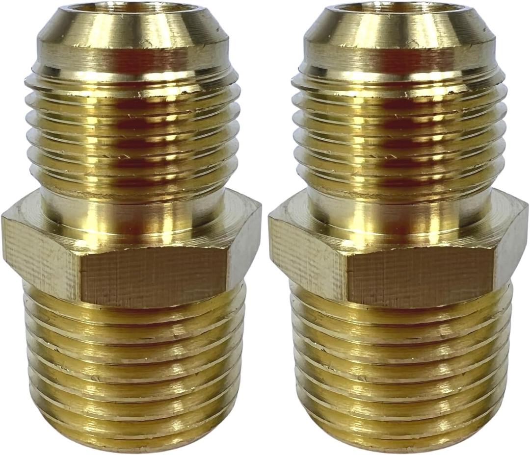 2PCS 1/2" Flare x 1/2 Inch NPT Male Brass Couples Tube Fitting Half Union Gas Adapter Connector by CX WONDERLAND