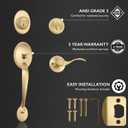 Design House Coventry Entry Door Handleset with Springdale Lever, Single Cylinder Deadbolt, Fits Standard Doors, Satin Gold Design House, 728915